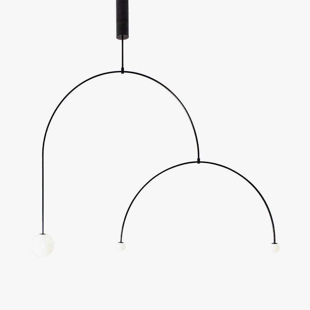 Lámpara de techo móvil con globos de cristal – Diseño moderno en latón o negro – 9 configuraciones – Casquillo G9 y G4