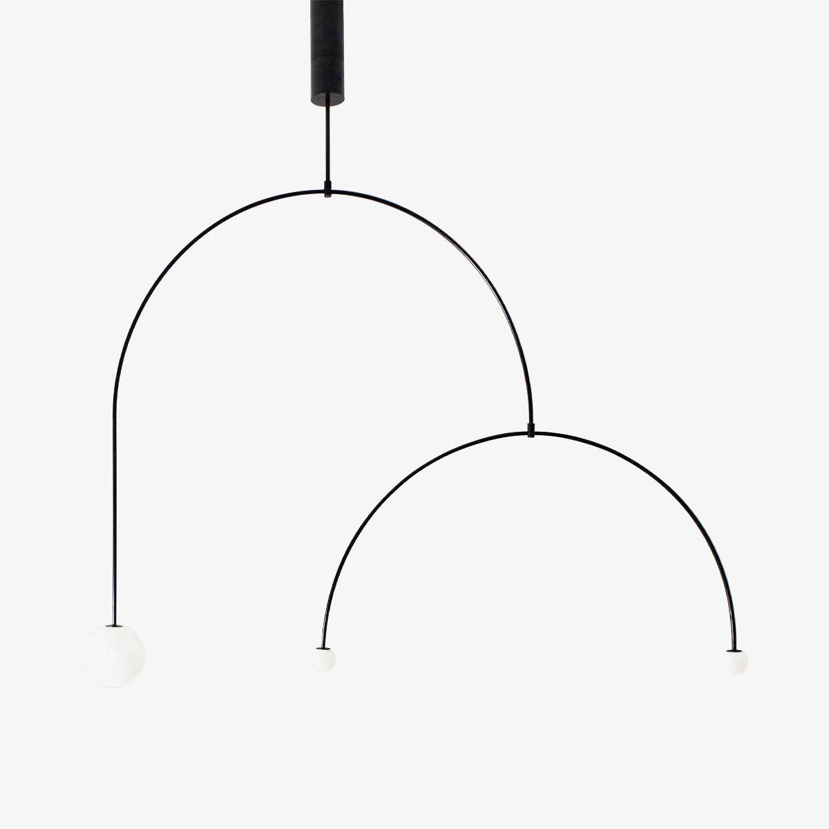 Lámpara de techo móvil con globos de cristal – Diseño moderno en latón o negro – 9 configuraciones – Casquillo G9 y G4