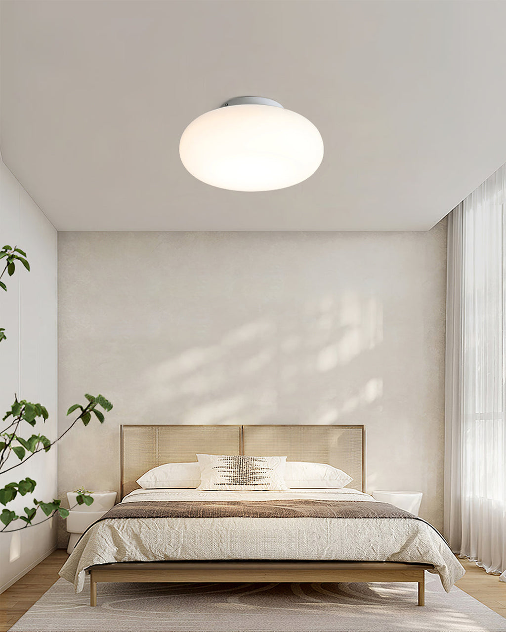 Lámpara de techo LED moderna | Diseño minimalista ovalado blanco