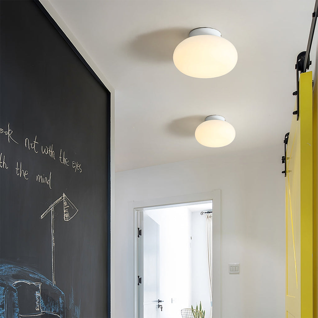 Lámpara de techo LED moderna | Diseño minimalista ovalado blanco