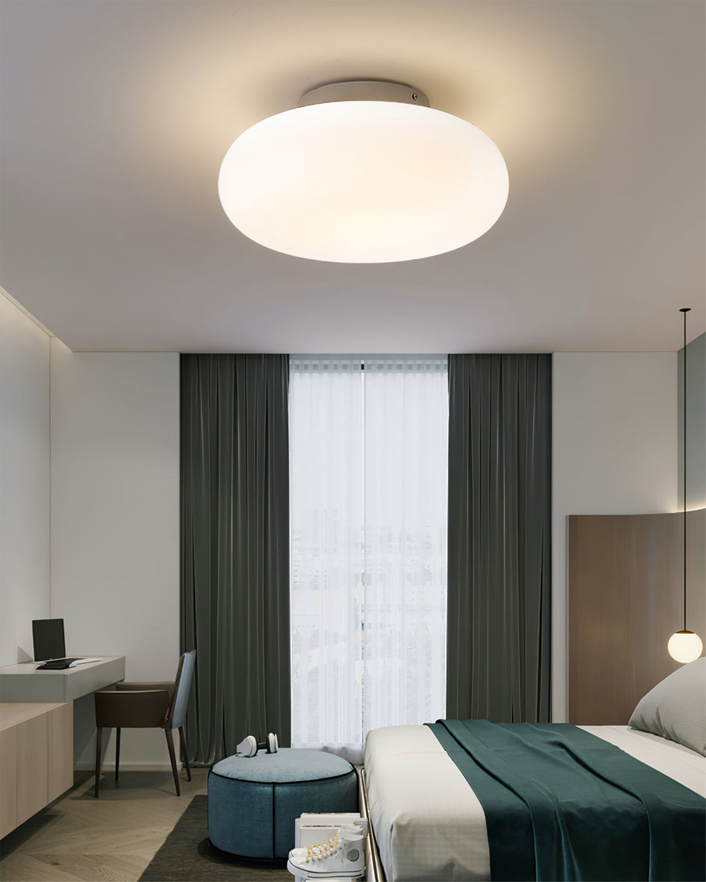 Lámpara de techo LED moderna | Diseño minimalista ovalado blanco