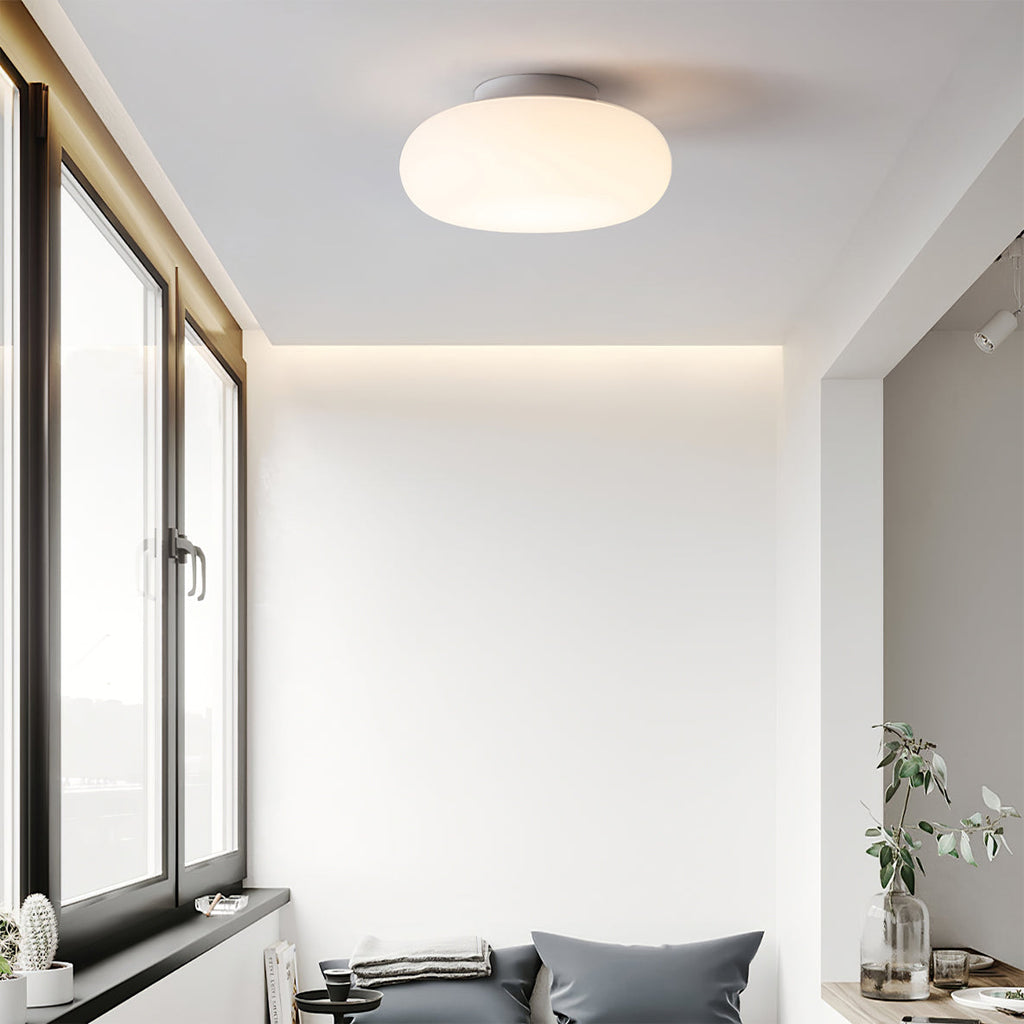 Lámpara de techo LED moderna | Diseño minimalista ovalado blanco