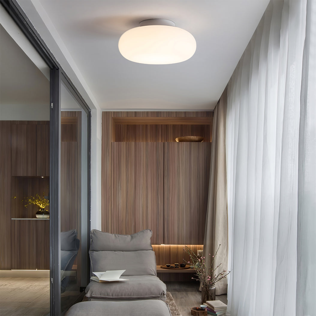 Lámpara de techo LED moderna | Diseño minimalista ovalado blanco