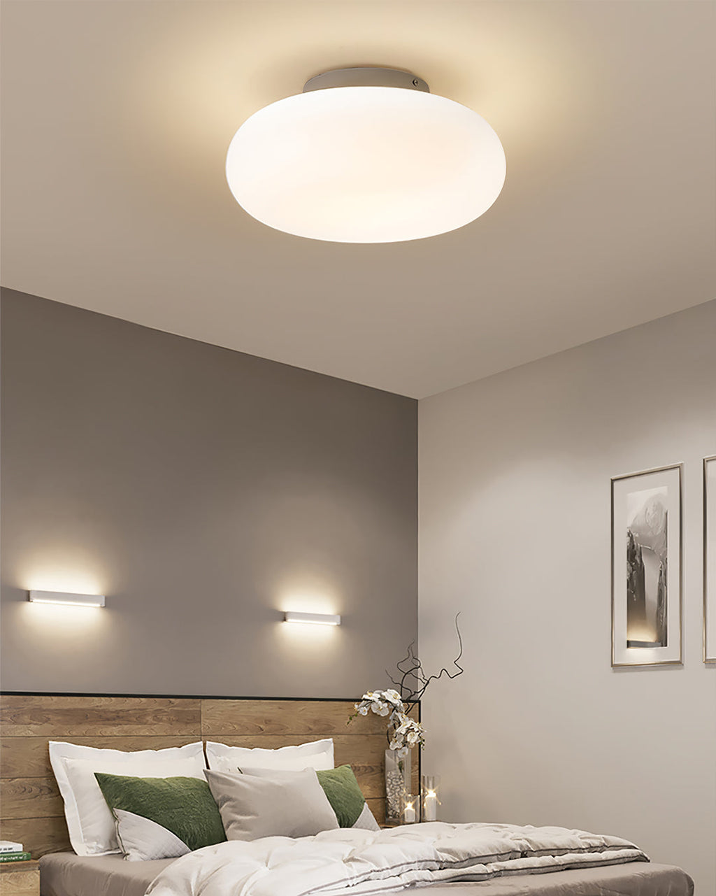 Lámpara de techo LED moderna | Diseño minimalista ovalado blanco