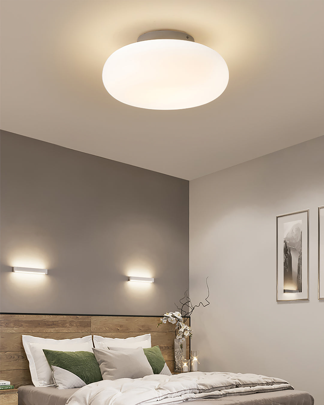 Lámpara de techo LED moderna | Diseño minimalista ovalado blanco