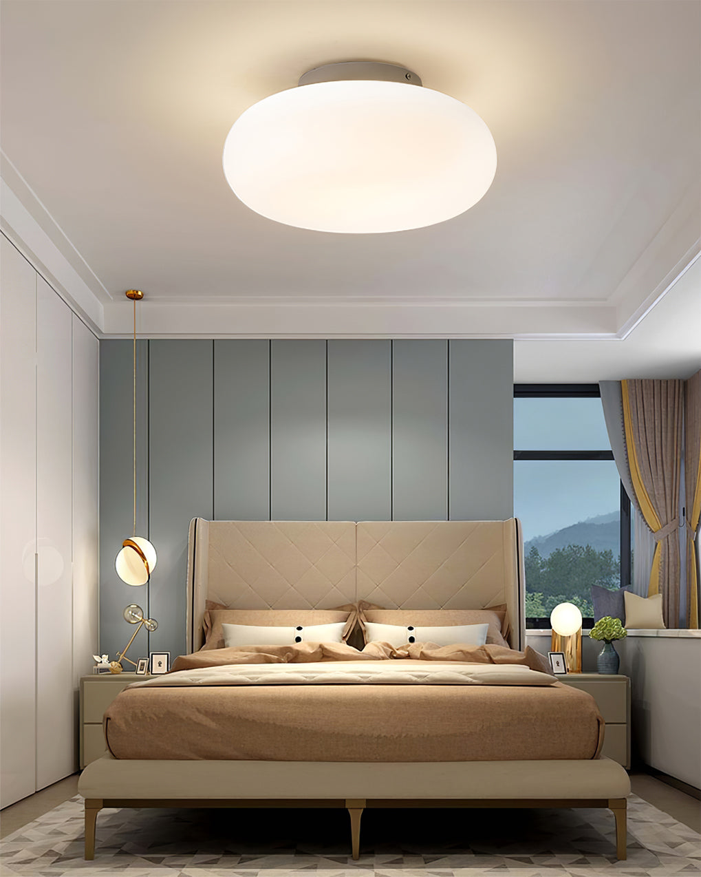 Lámpara de techo LED moderna | Diseño minimalista ovalado blanco