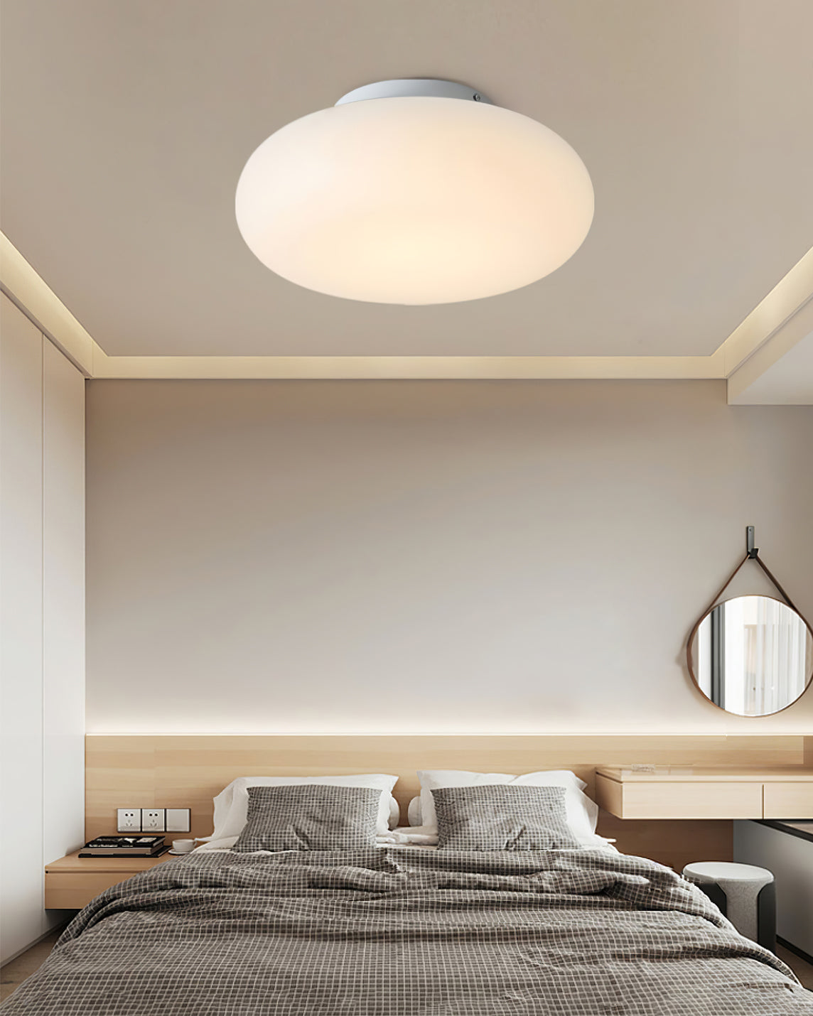 Lámpara de techo LED moderna | Diseño minimalista ovalado blanco