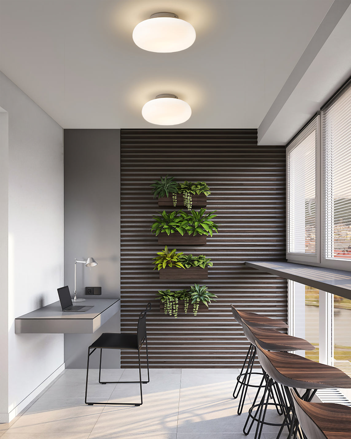 Lámpara de techo LED moderna | Diseño minimalista ovalado blanco