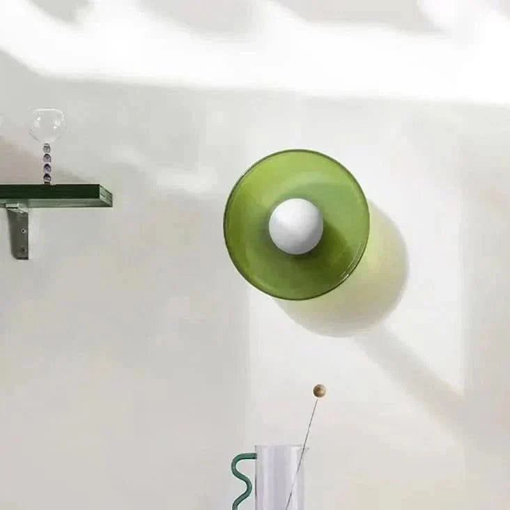 Lámpara de techo de cristal estilo escandinavo verde amarillo blanco – Iluminación ambiental para sala de estar y dormitorio