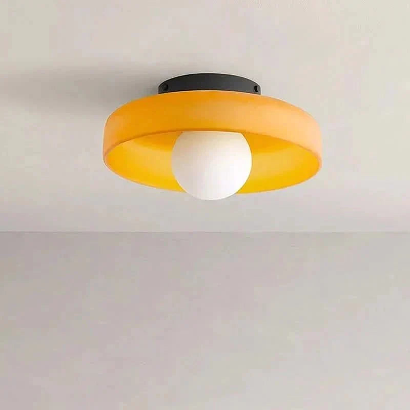 Lámpara de techo de cristal estilo escandinavo verde amarillo blanco – Iluminación ambiental para sala de estar y dormitorio