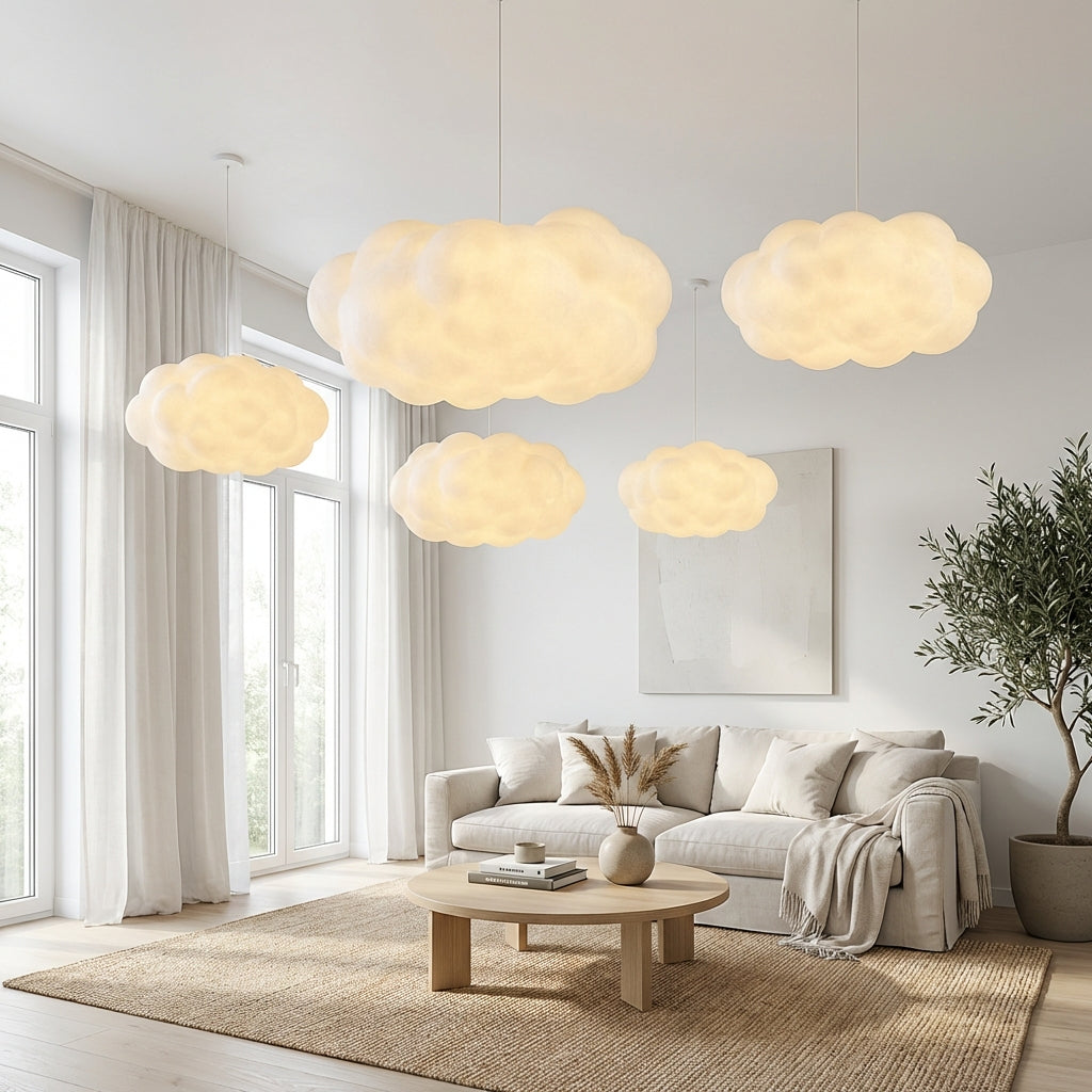 Lámpara colgante de techo de tela con forma escultural para interiores Ardora