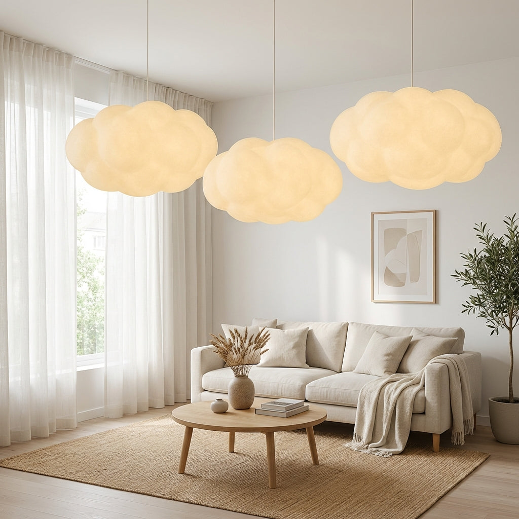 Lámpara colgante de techo de tela con forma escultural para interiores Ardora