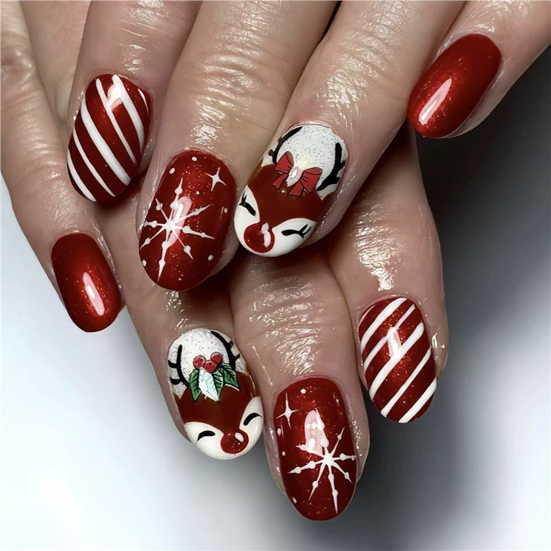 Diseño de uñas festivo para las fiestas