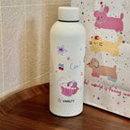 Botella de agua isotérmica para mujer con divertido diseño de animales