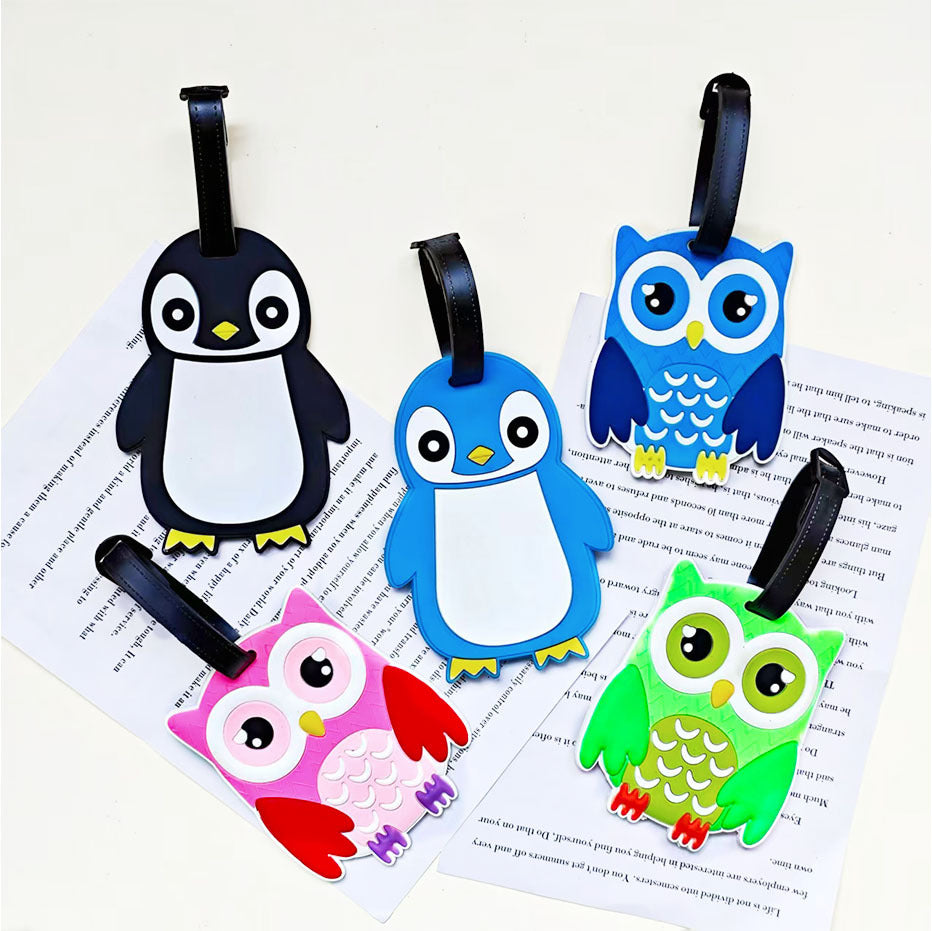 Etiqueta de equipaje de viaje unisex con diseño de pingüino adorable