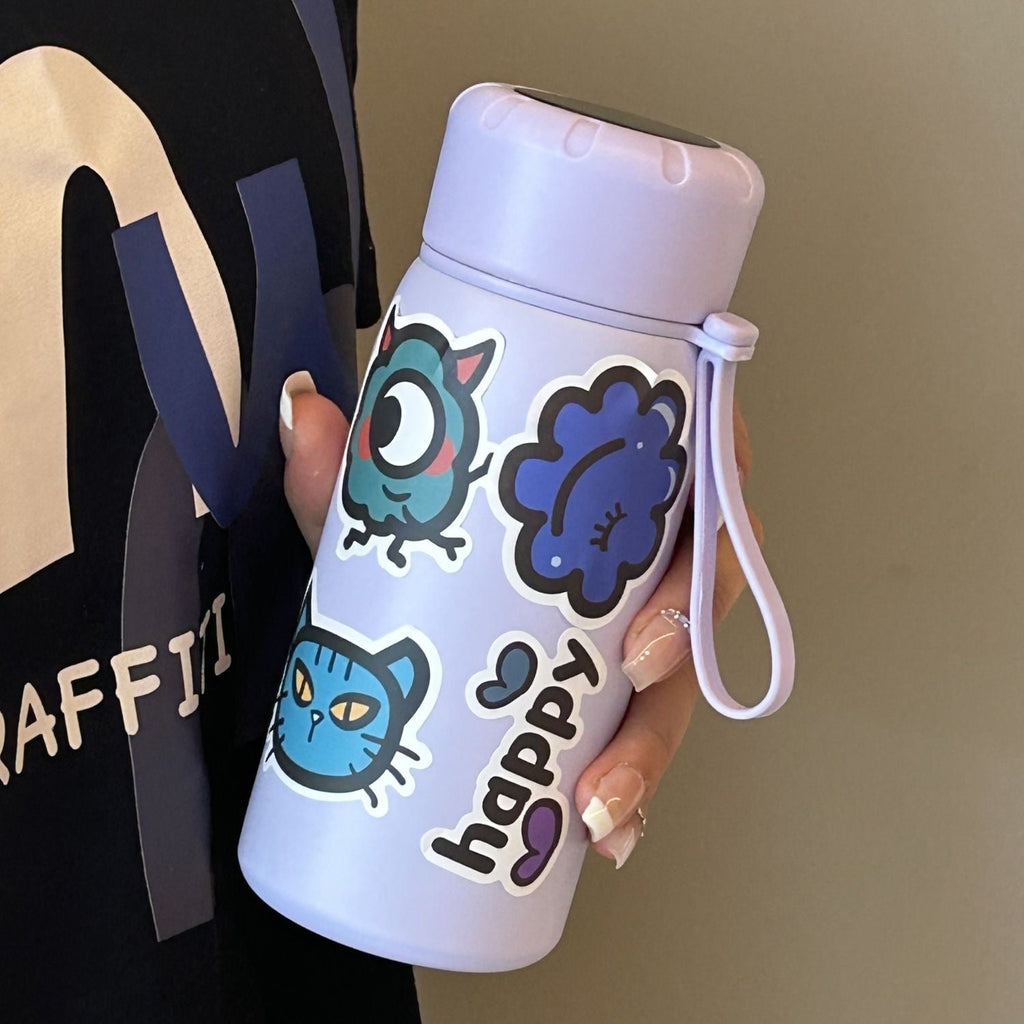 Botella de agua elegante para mujer con divertidos motivos adhesivos