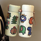 Botella de agua elegante para mujer con divertidos motivos adhesivos