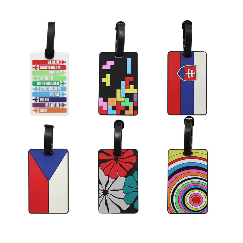 Etiqueta de equipaje unisex con temática de viaje