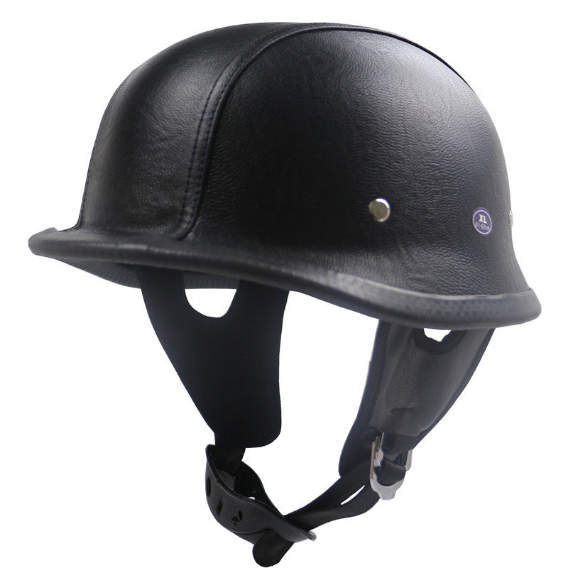 Casco de moto clásico de cuero