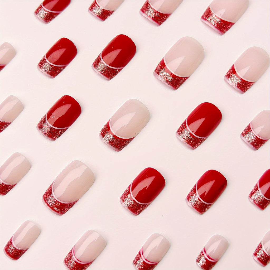Elegante diseño de uñas con punta francesa