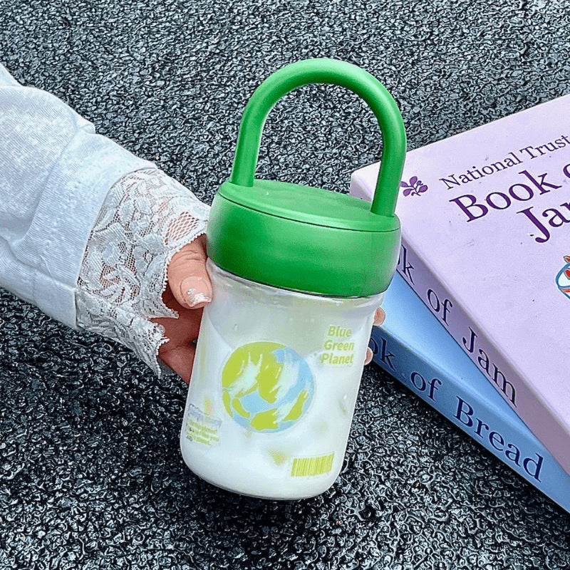 Botella de agua ecológica para mujer con práctica asa de transporte