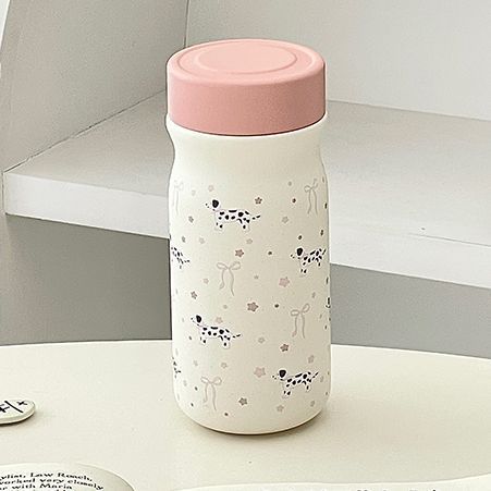 Botella de agua isotérmica para mujer con bonito motivo de perro