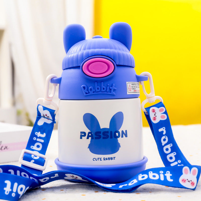 Botella de agua isotérmica para mujer con bonito diseño de conejito