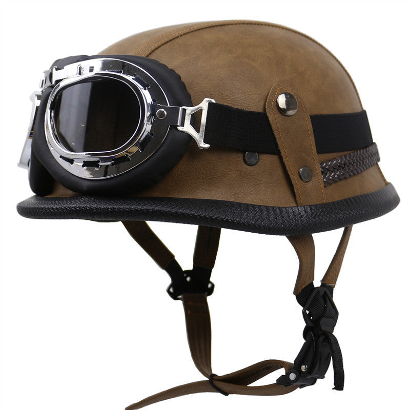 Casco de motocicleta de estilo vintage con gafas