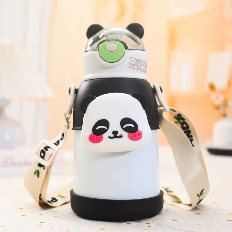 Botella de agua ergonómica con un atractivo diseño de animales y correa de transporte