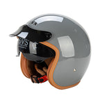Casco de motocicleta retro de media cara con visera
