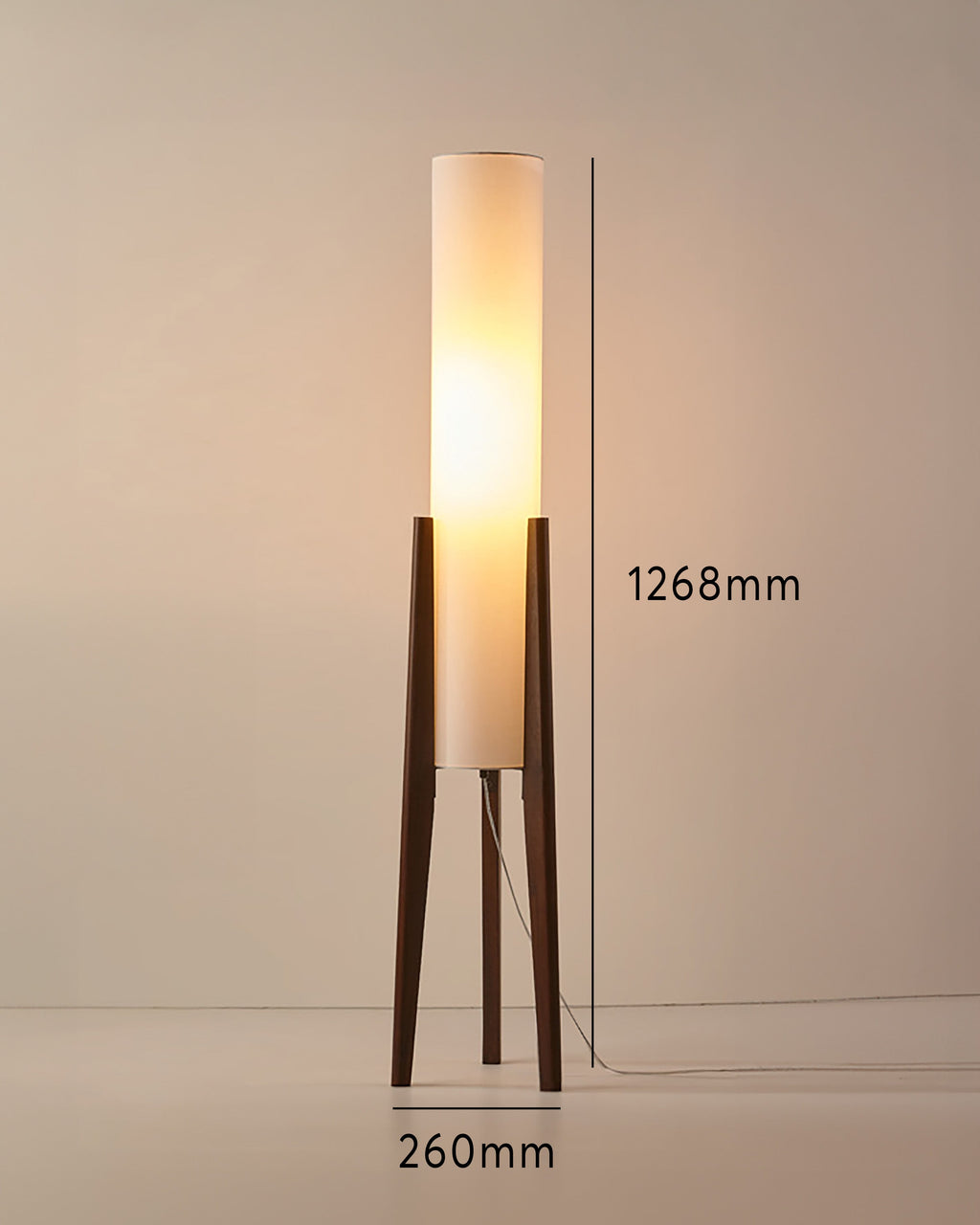 Lámpara de pie de nogal Lámpara de arte de madera maciza