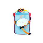 Bonita bolsa isotérmica para botellas de agua infantiles con múltiples correas ajustables de velcro y bolsillo de malla