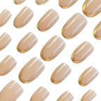 Elegante set de uñas con punta francesa brillante