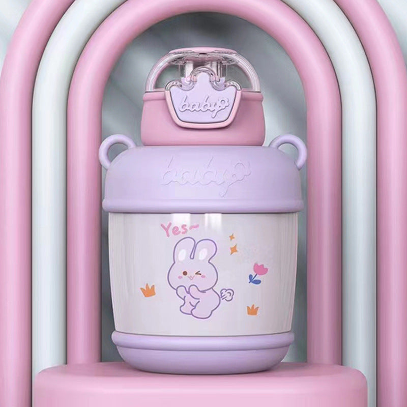 Botella de agua infantil con un alegre motivo de pato