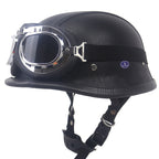 Casco de motocicleta de estilo vintage con gafas integradas