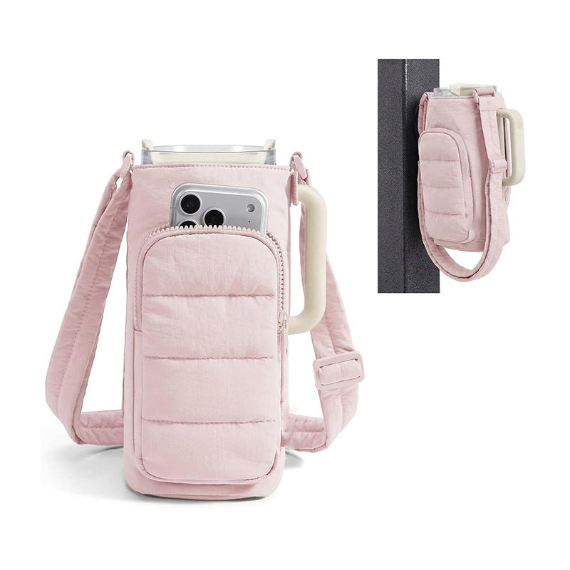 Funda aislante para botella de agua con bolsillo
