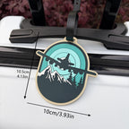 Etiqueta de equipaje de viaje con forma de oso