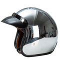 Casco de motocicleta retro cromado