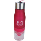 Botella de agua de vidrio aislante con infusor de frutas, funda de silicona y tapa de acero inoxidable