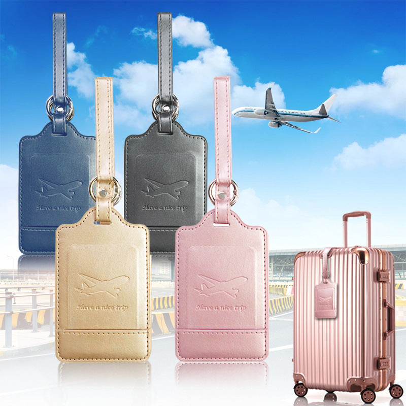 Etiqueta de equipaje de viaje de cuero sintético premium