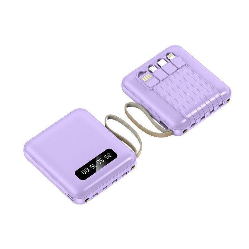 Batería externa compacta con cables de carga integrados