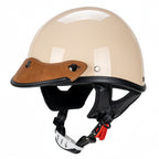 Casco de motocicleta retro abierto con visera