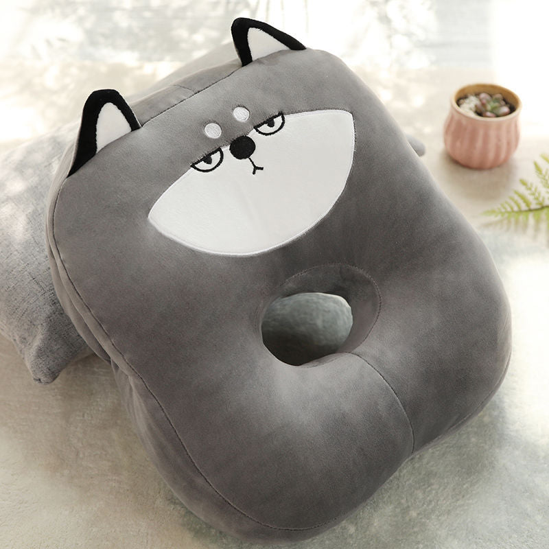 Almohada ergonómica de soporte para el cuello con orejas de animales