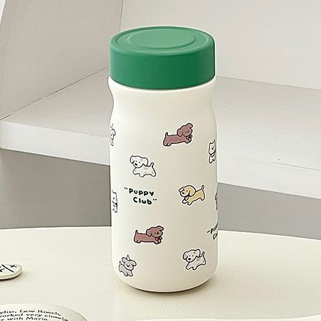 Botella de agua isotérmica para mujer con bonito motivo de perro