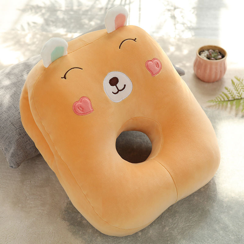 Almohada ergonómica de soporte para el cuello con orejas de animales