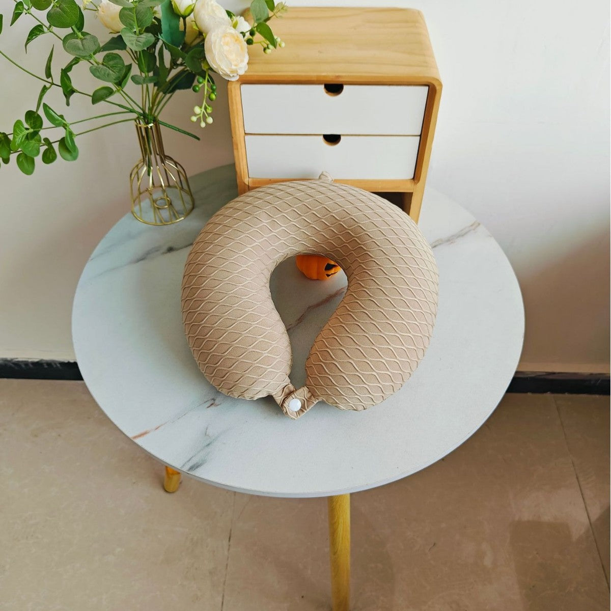 Almohada ergonómica de soporte cervical para mujer con estructura de diamante transpirable