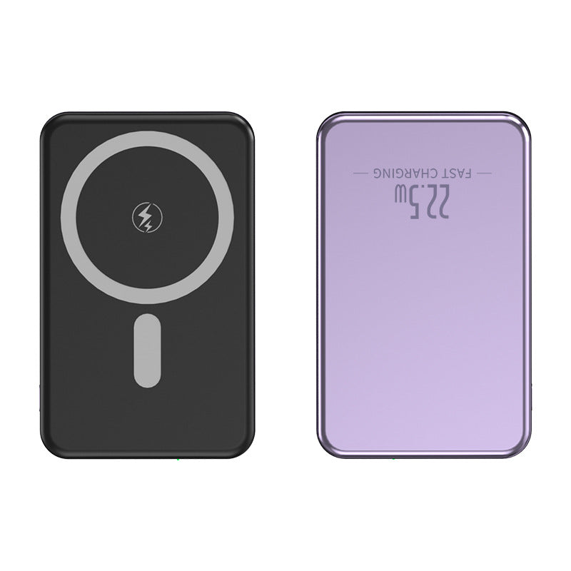 Power Bank portátil por inducción con diseño delgado y pantalla LED