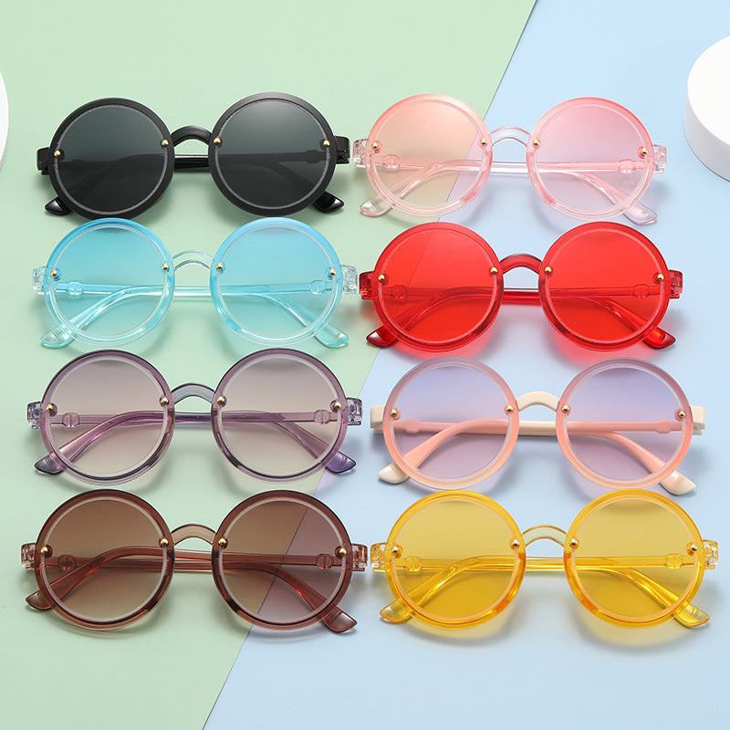 Sonnenbrille Runde Damen con transparente Rahmen