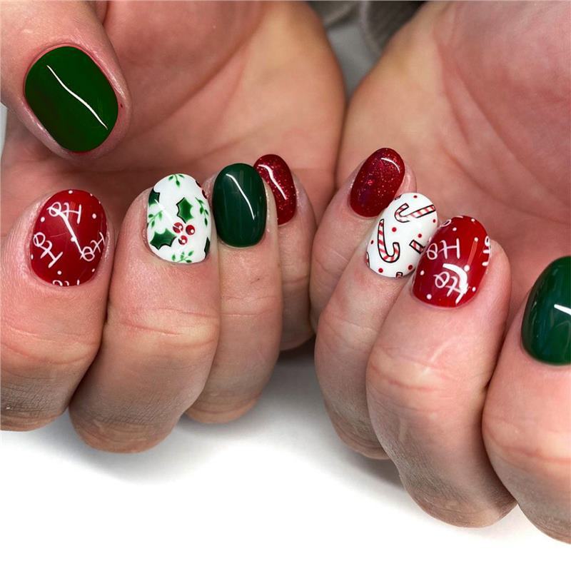 Diseño de uñas festivo para las fiestas