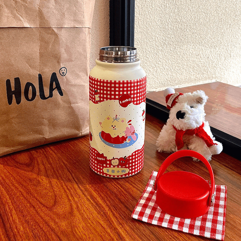 Botella de agua isotérmica para mujer con bonito diseño de animales